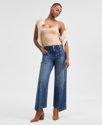 And Now This - Women's Seamfront Asymmetric Wide-Leg Jeans