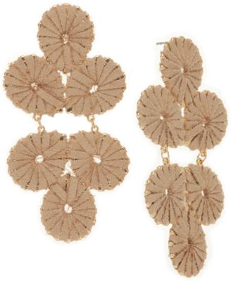 Style & Co - Gold-Tone Woven Suede Statement Earrings
