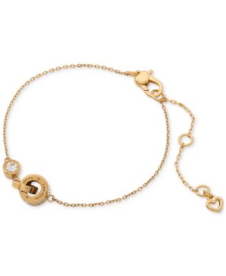 kate spade new york - Gold-Tone Set-In Stone Interlink Bracelet