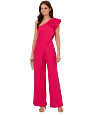 Adrianna Papell - Women's Rosette One-Shoulder Jumpsuit