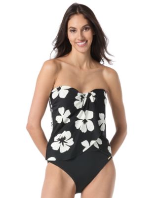 Vince Camuto - Women's Floral-Print Draped Tankini Top