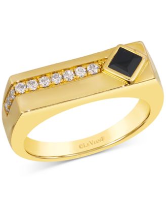 Le Vian - Onyx (4mm) & Nude Diamond (1/4 ct. t.w.) Ring in 14k Yellow Gold