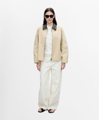 MANGO - Women's Contrast Collar Cotton Jacket