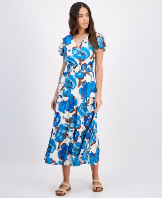 Tinsel - Petite Paisley-Print Long-Sleeve Maxi Dress