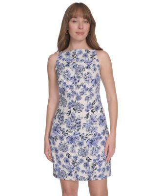 Tommy Hilfiger - Petite Printed Hopsack Sleeveless Dress