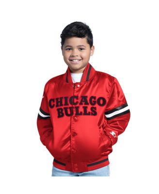 Starter - Big Boys and Girls Red Chicago Bulls Scrimmage Full-Snap Varsity Jacket
