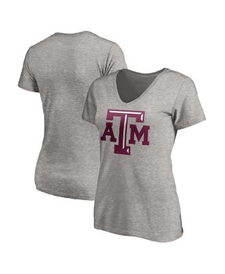 Fanatics - Women's Gray Texas A&M Aggies Primary Logo V-Neck T-Shirt