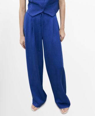 MANGO - Women's Bow Belt Lyocell Suit Trousers
