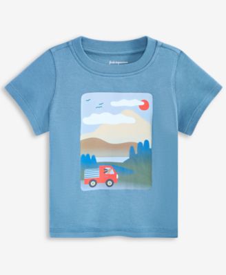 First Impressions - Baby Boys Short-Sleeve Truck Landscape Graphic T-Shirt