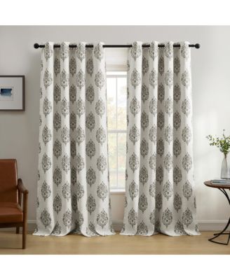 Elrene Home Fashions - Navara Medallion Block-Print 52" x 95" Window Panel
