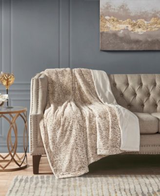 Madison Park - Zuri Reversible Oversized 60" x 70" Faux-Fur Throw