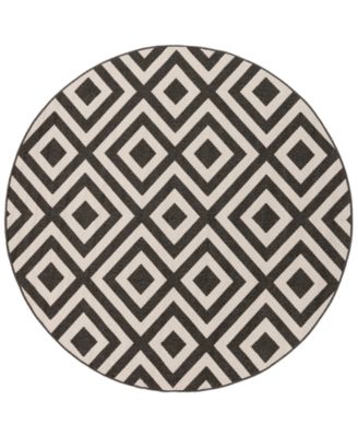 Livabliss - Alfresco ALF-9639 Black 7'3" Round Area Rug