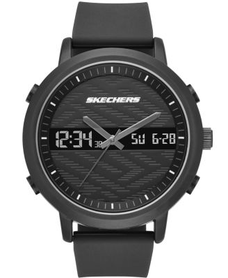 Skechers - Men's Lawndale Silicone Strap Watch 46.5mm