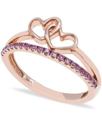 Macy's - Pink Sapphire (1/5 ct t.w.) Ring in 14k Rose Gold over Sterling Silver