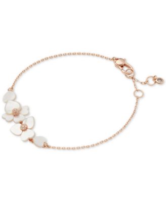 kate spade new york - Gold-Tone Pav&eacute; Flower Link Bracelet