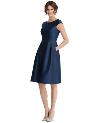 Alfred Sung - Boat-Neck Fit & Flare Dress
