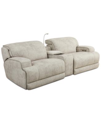 Furniture - Sebaston 3-Pc. Fabric Sofa with 2 Power Motion Recliners and 1 USB Console