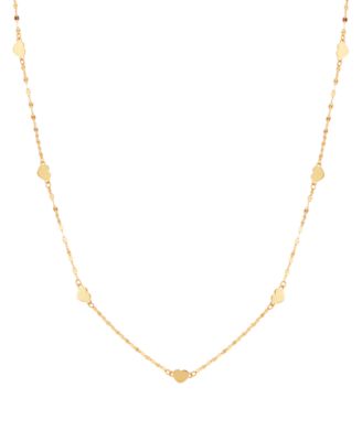 Macy's - Diamond Heart 18" Collar Necklace in 14k Gold