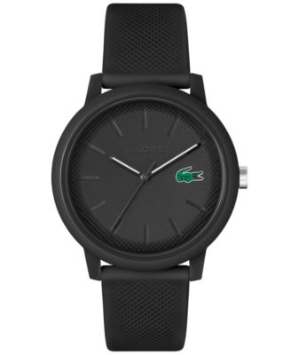Lacoste - Men's 12.12 Black Silicone Strap Watch 42mm