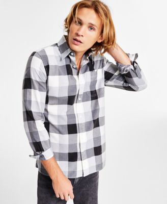 Sun + Stone - Men's Burke Regular-Fit Plaid Button-Down Shirt
