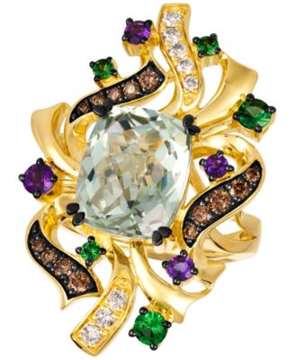 Le Vian - Multi-Gemstone (5-1/3 ct. t.w.) & Diamond (3/8 ct. t.w.) Swirling Cluster Statement Ring in 14k Gold