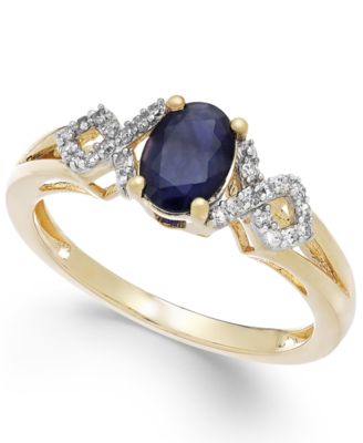 Macy's - Gemstone and Diamond (1/8 ct. t.w.) Ring in 14k Gold