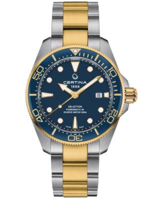 Certina - Men's Swiss Automatic DS Action Diver Two-Tone Stainless Steel Bracelet Watch 43mm