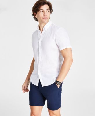 Michael Kors - Men's Slim-Fit Yarn-Dyed Linen Shirt