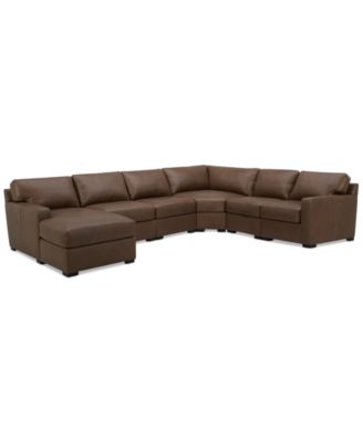Furniture - Radley 6-Pc. Leather Wedge 113" x 141" Modular Chaise Sectional