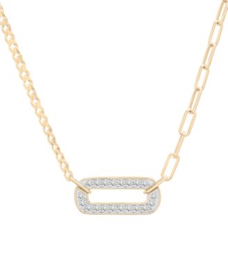 Audrey by Aurate - Diamond Two-Chain Link 18" Pendant Necklace (3/4  ct. t.w.) in Gold Vermeil