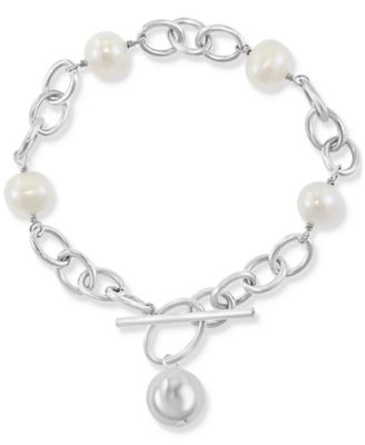 EFFY Collection - Freshwater Potato Pearl (8mm) Open Link Toggle Bracelet in Sterling Silver