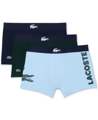 Lacoste - Men's Regular Fit Big Croc Logo Boxer Briefs, Pack of 3