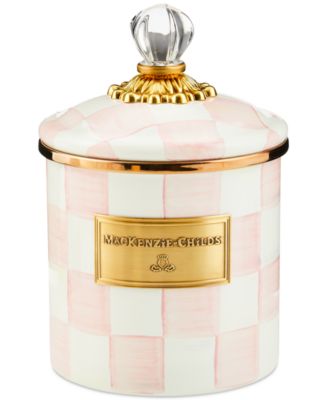 MacKenzie-Childs - Rosy Check Enameled Steel Small Canister