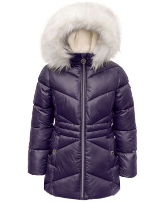 Michael Kors - Toddler & Little Girls Stadium Puffer Jacket with Faux-Fur Trim
