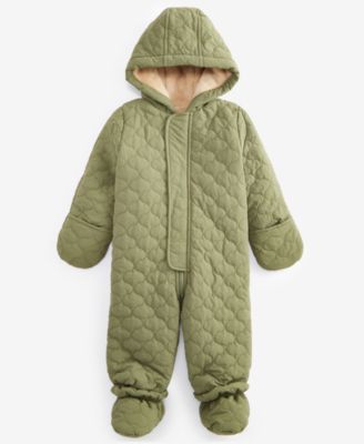 First Impressions - Baby Girls Hooded Quilted Footed Snowsuit