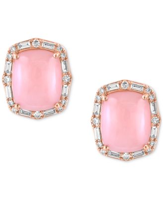 EFFY Collection - Pink Opal (3-1/2 ct. t.w.) & Diamond (1/4 ct. t.w.) Stud Earrings in 14k Rose Gold