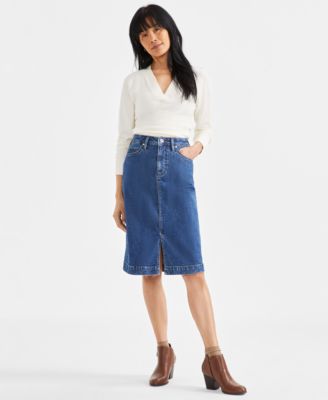 Style & Co - Women's Denim Midi Skirt, Exclusively at Macy's