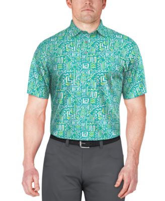 PGA TOUR - Men's Palm-Print Performance Golf Polo Shirt