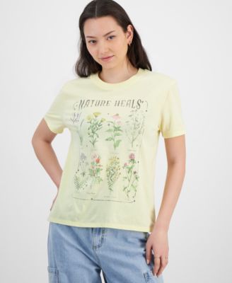 Love Tribe - Juniors' Nature Heals Flower T-Shirt