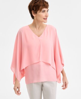 JM Collection - Petite Flowy Poncho Top