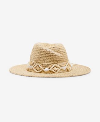 Steve Madden - Embellished Braided Rope Panama Hat