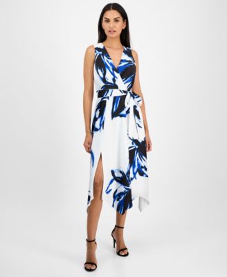 Anne Klein - Women's Printed Sleeveless Midi Fit & Flare Dress