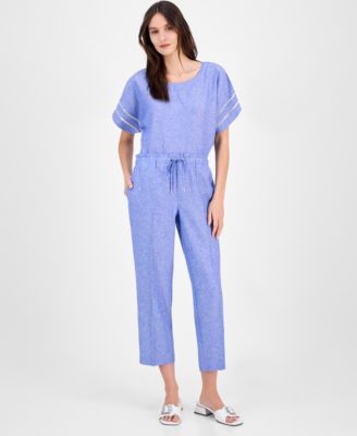 Anne Klein - Petite Pull-On Drawstring High-Rise Pants
