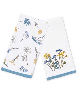 Lenox - Wildflowers Printed & Embroidered Kitchen Towels, Set of 2