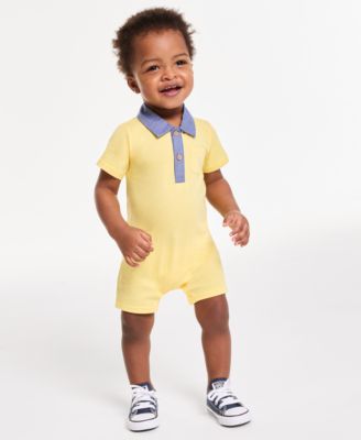 First Impressions - Baby Boys Embroidered Boat Sunsuit
