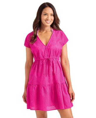 Tommy Bahama - Women's Cotton V-Neck Mini Dress Cover-Up