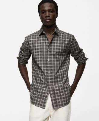 MANGO - Men's EU Regular Fit Check Cotton Shirt