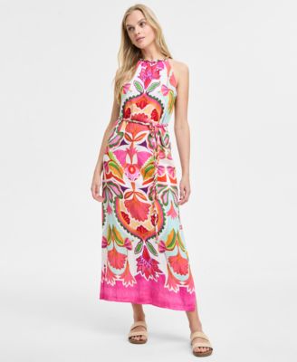 Vince Camuto - Women's Printed Halter Sleeveless Maxi Dress