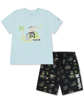 Hurley - Little Boys Lifeguard Swim Top & Shorts, 2 Piece Set