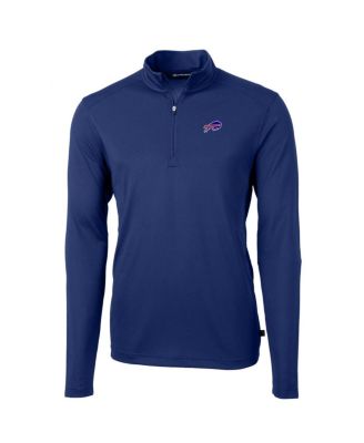 Cutter & Buck - Men's Royal Buffalo Bills Big Tall Virtue Eco Pique Quarter-Zip Pullover Jacket